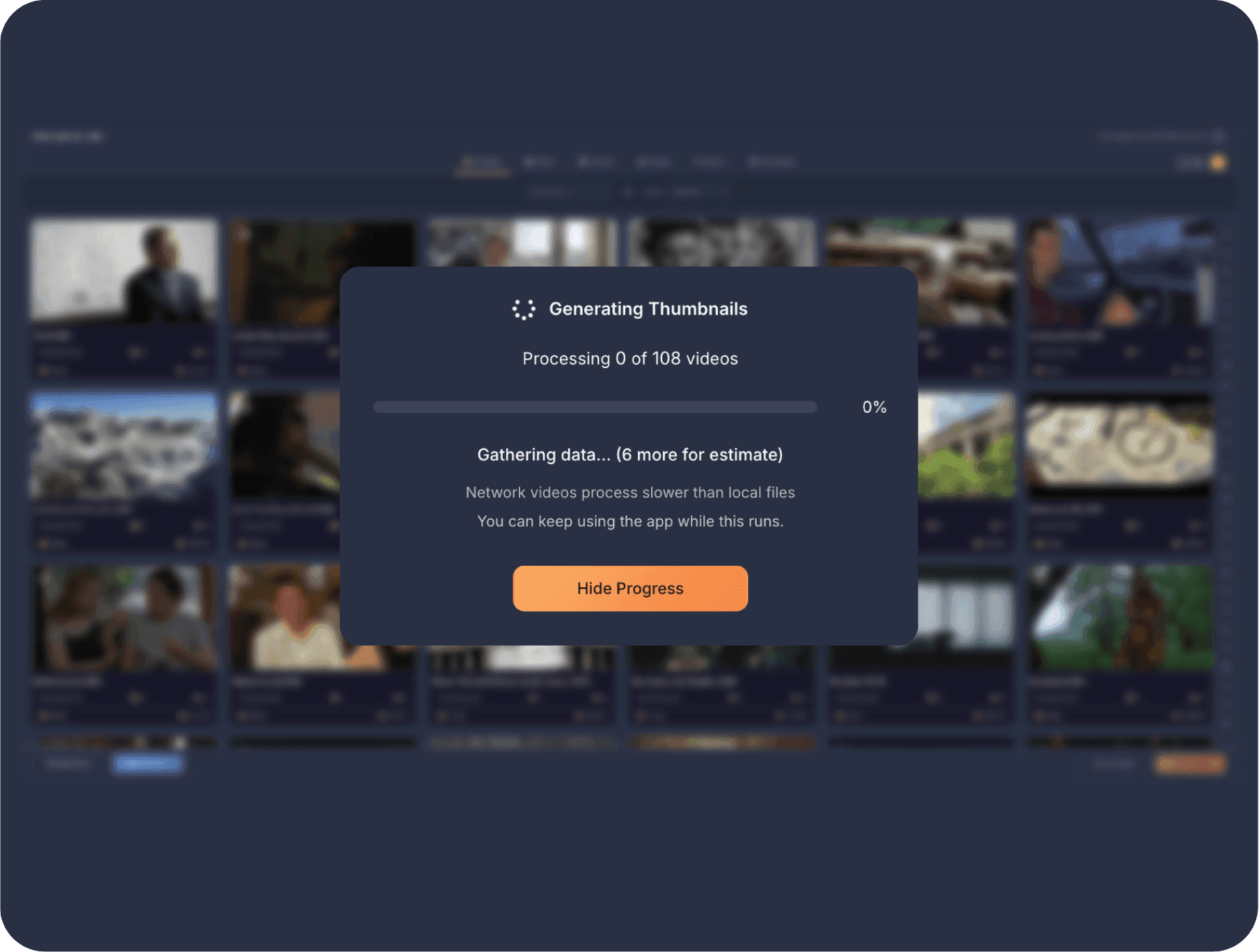 VidVana video thumbnail browser for large video collections